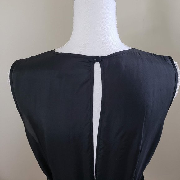 Tree Sash Tie Sleeveless Silk Blouse Black Size XS - Picture 6 of 9